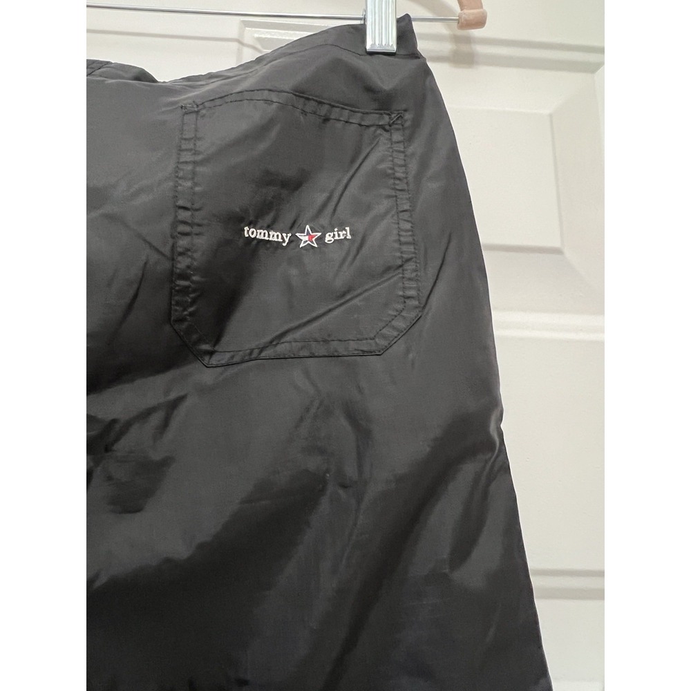 Tommy GIRL Hilfiger Athletic Track Windpants Nylon Y2K Size 3 Wide Leg Black - Picture 4 of 4